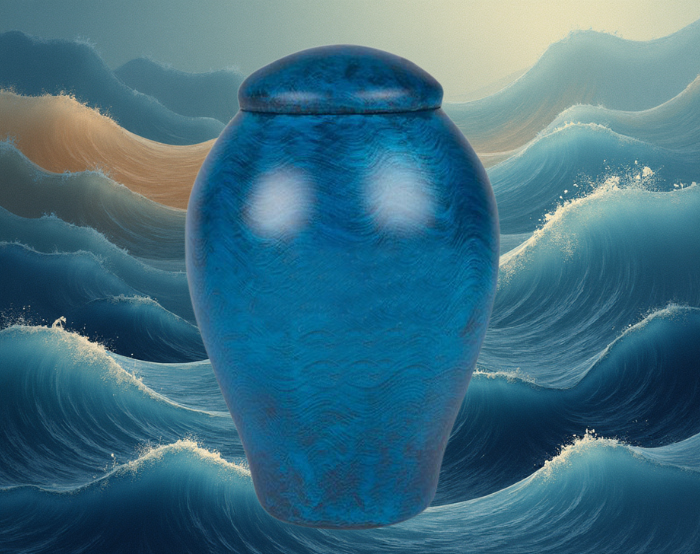 Ocean ceramic full size urn